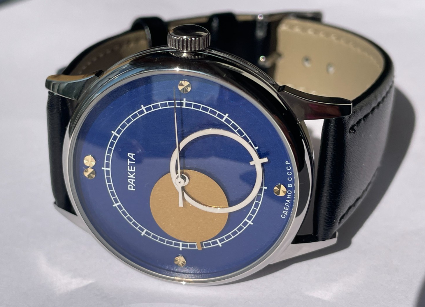 RAKETA KOPERNIK 2609 HA mechanism USSR new case steel mans