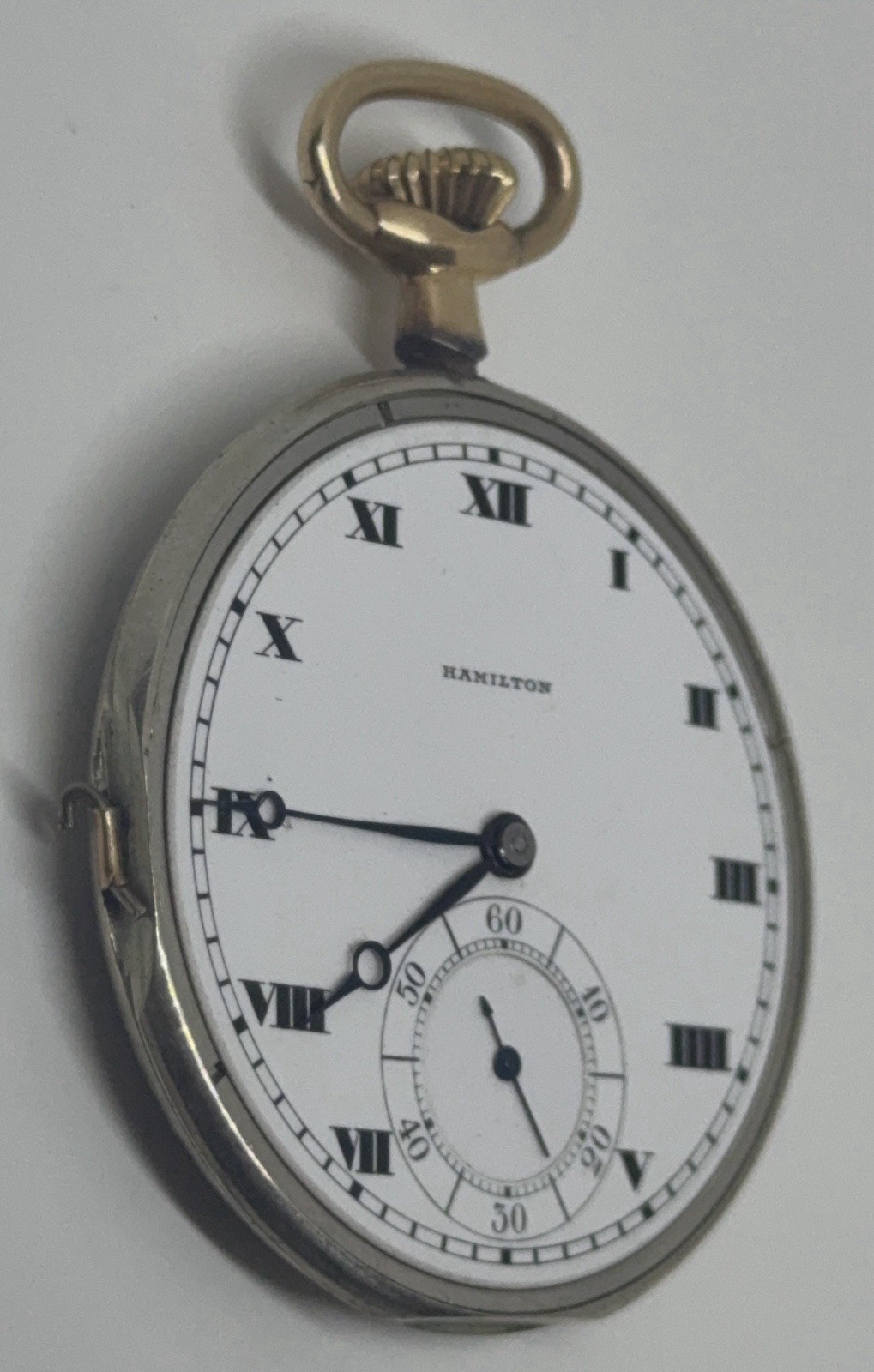 Hamilton Pocket Watch 914 Movement 17 Jewels 3 Positions 1917 12s Does Not Run