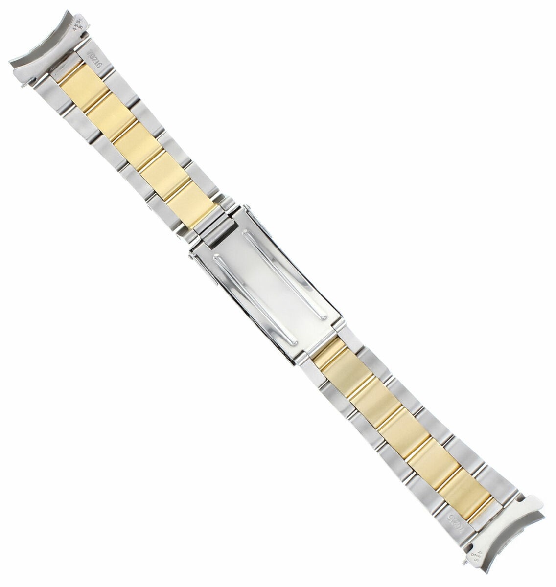 20MM GOLD THROUGH BUCKLE 18K/SS WATCH BAND STRAP FOR ROLEX 16753, 16713, 16613