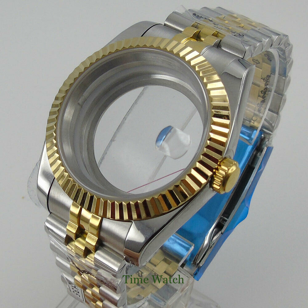 39/36mm Gold Watch Case Fit NH35 Miyota8215 DG2813 ETA2824 PT5000 Sapphire Glass