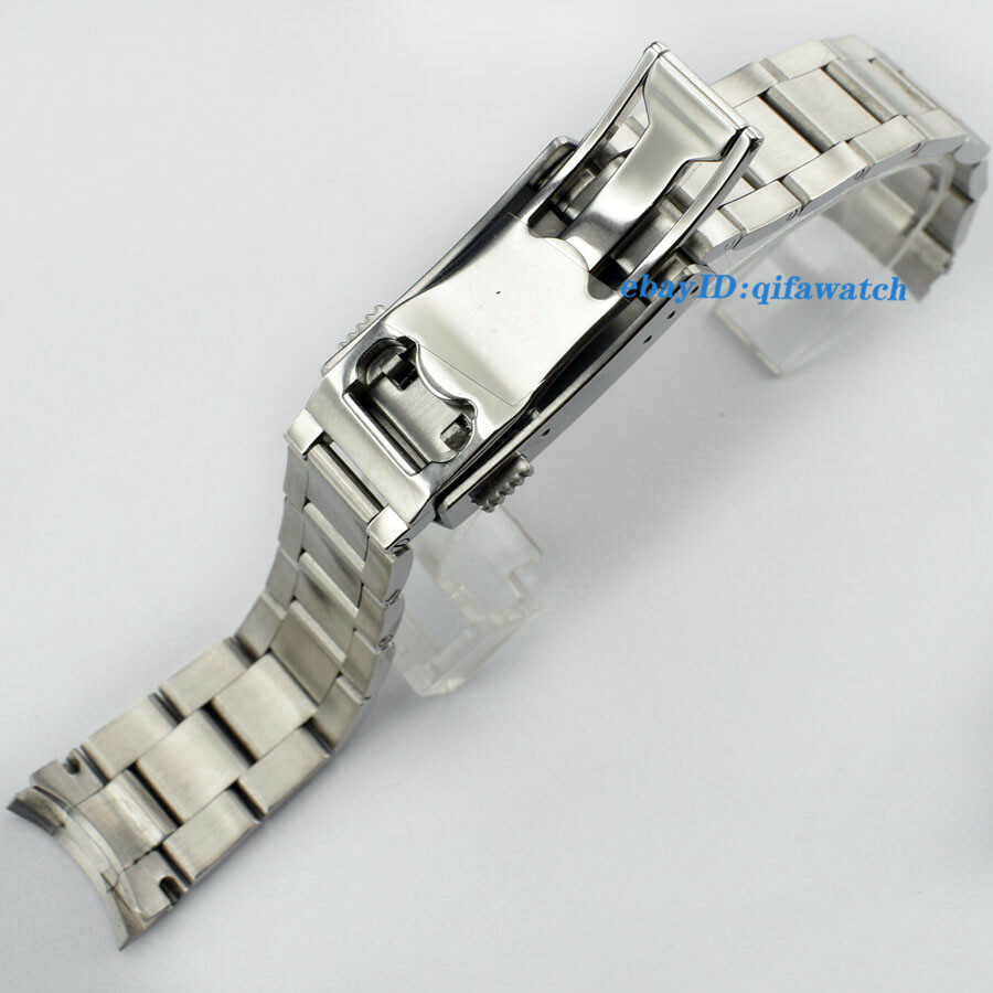 P741 Parnis 20mm 316L Solid Stainless Steel Brushed&Polished Watch Band Bracele