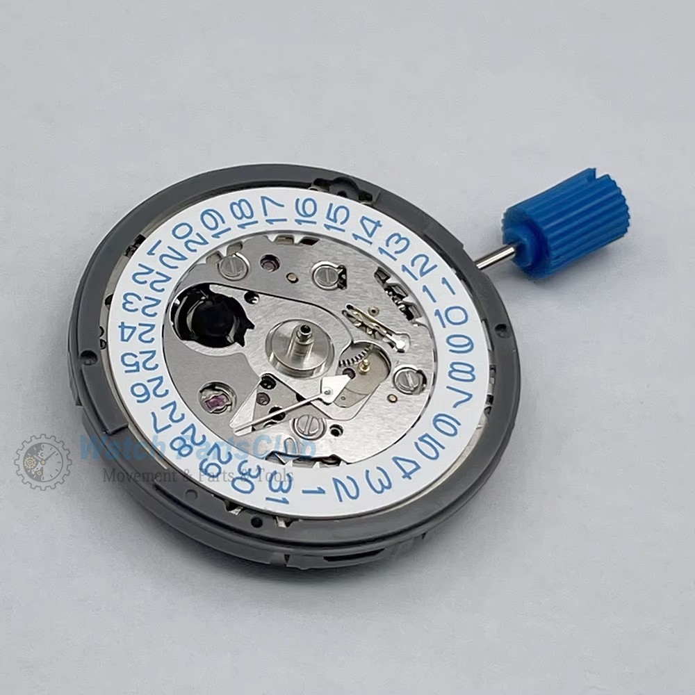 SUPER Japan TMI NH35A Movement White-Blue Date-wheel 3.0/3.8 Crown Blue Text