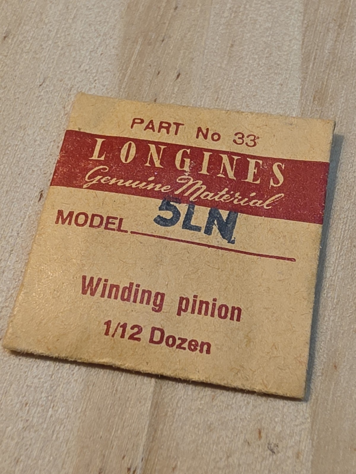 Vintage NOS Longines 5LN Wristwatch Winding Pinion PN 33 Parts Spares Repairs
