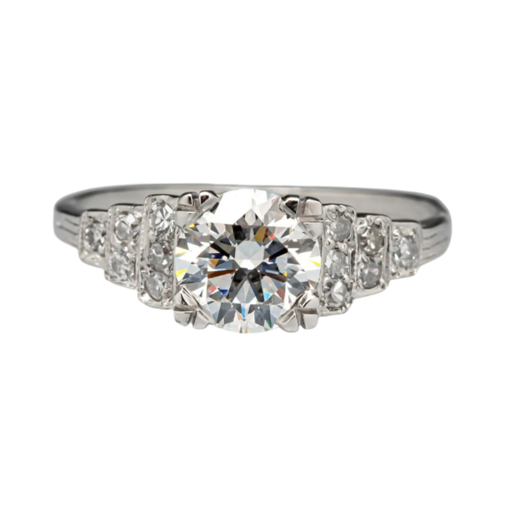 Semi Mount Setting Diamond Ring 950 Platinum Round Cut 0.30 Carat Size 5 6 7