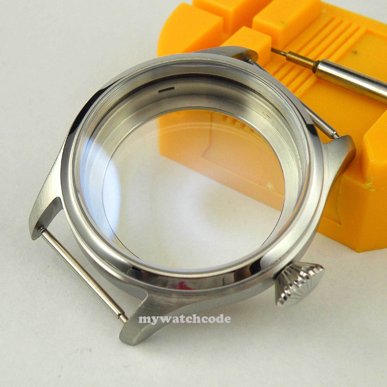 47mm 316L stainless steel CASE fit eta 6497 6498 hand winding movement watch CA6