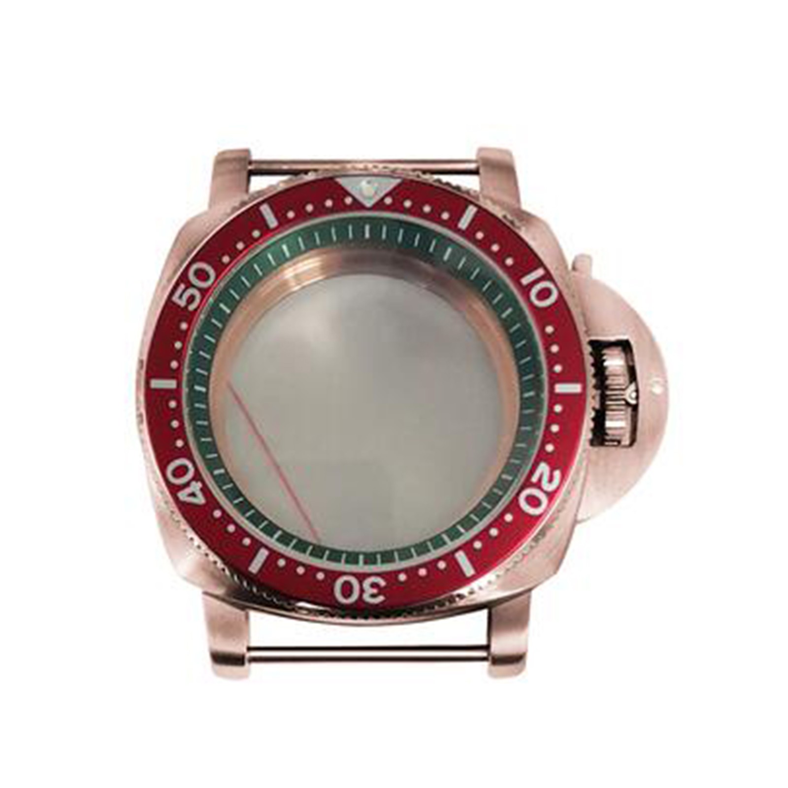 42MM Stainless Steel Watch Case Bezel Green Inner Shadow for NH35/36 Movement