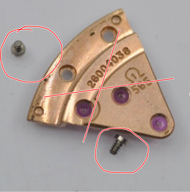 1 (one) screw for omega watch part 550-1003 train wheel bridge (only screw)