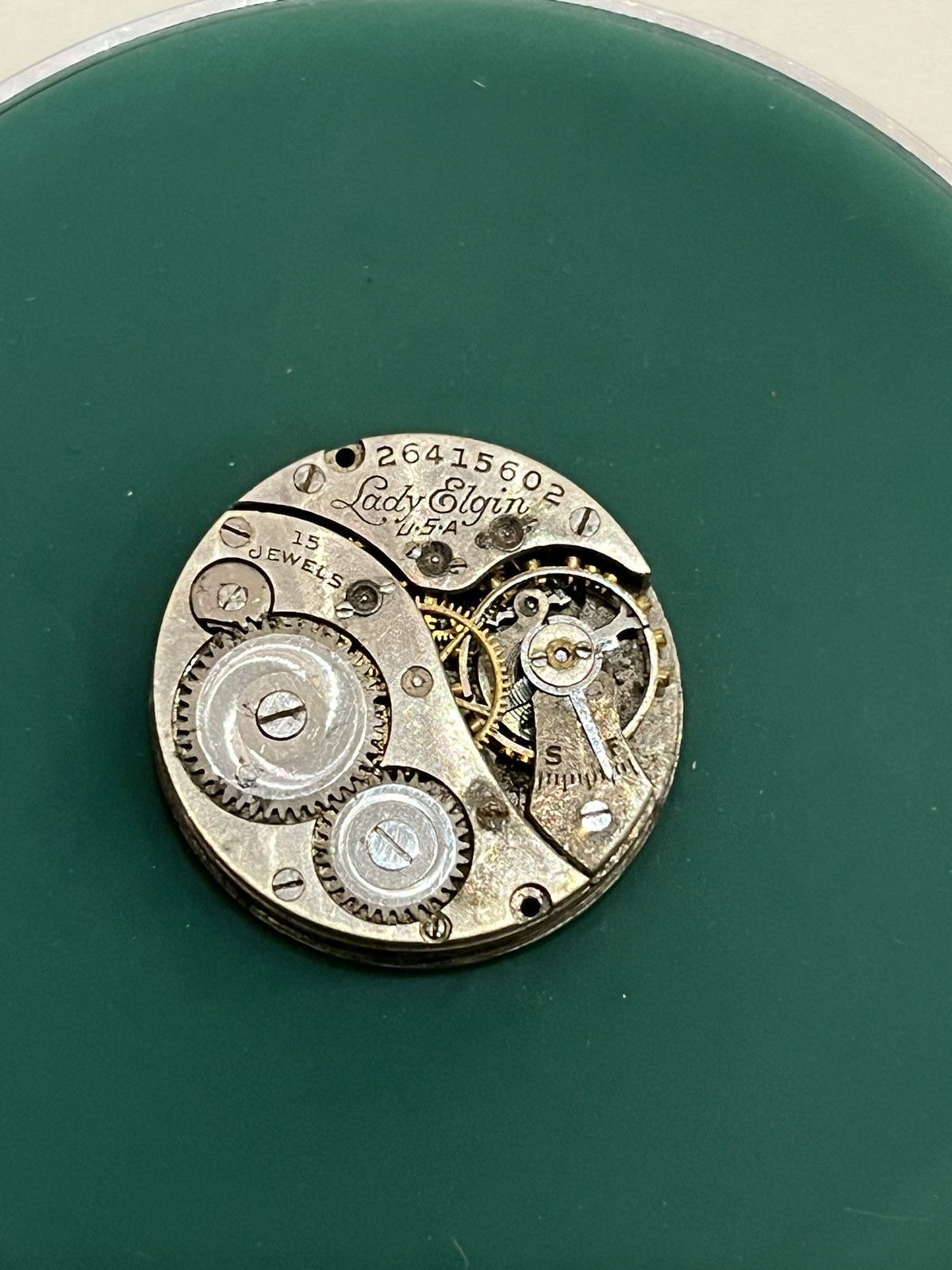 Elgin 10/0s Grade 444 Ladies Watch Movement 15j With Dial And Hands