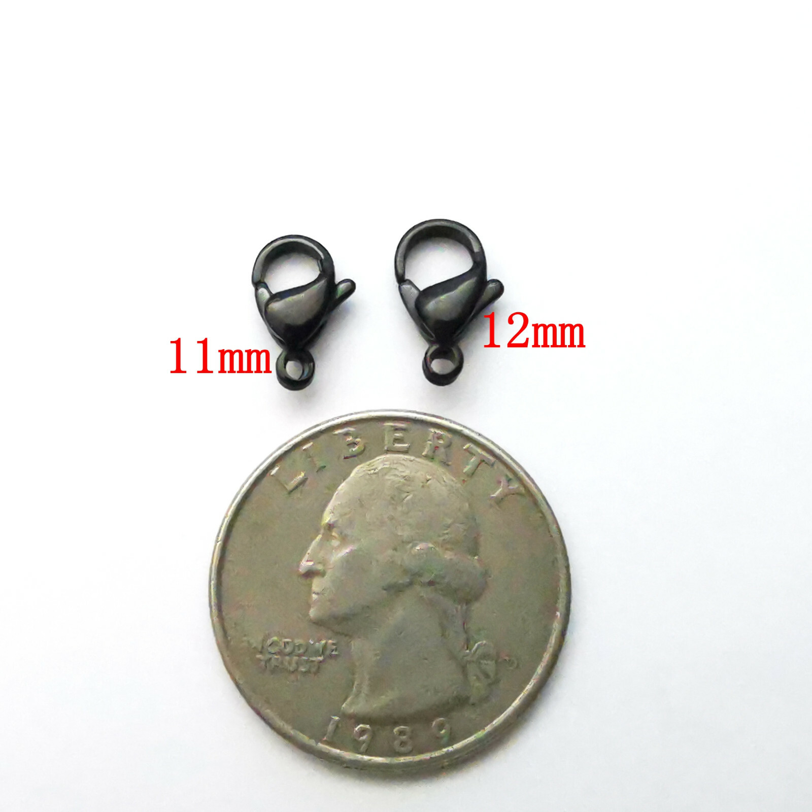 Black Lobster clasp stainless steel 11mm/12mm hook Suitable for all kinds of DIY