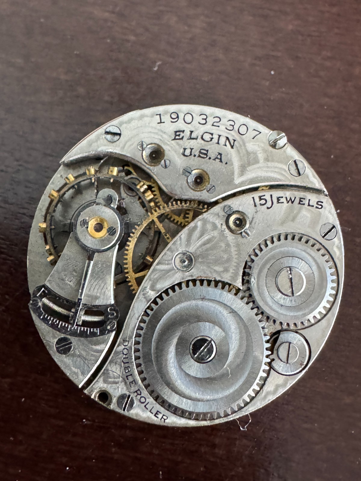 VINTAGE 3/0 SIZE ELGIN OPENFACE POCKET WATCH MOVEMENT GR. 419 OVERBANKED