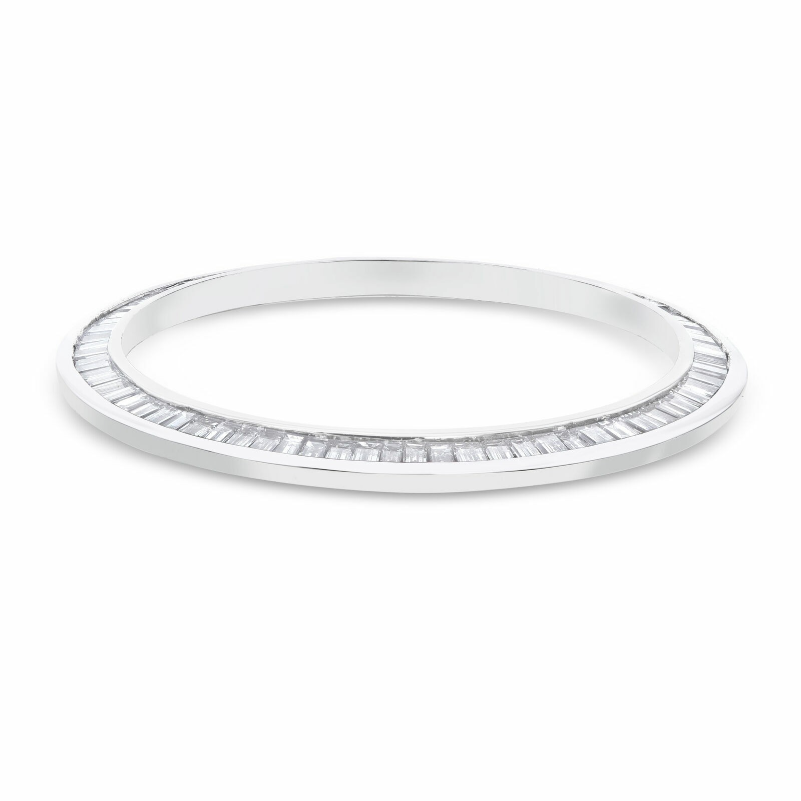 2.75CT BAGUETTE NATURAL DIAMOND BEZEL 14KW FOR ROLEX 36MM DATEJUST, PRES WATCH