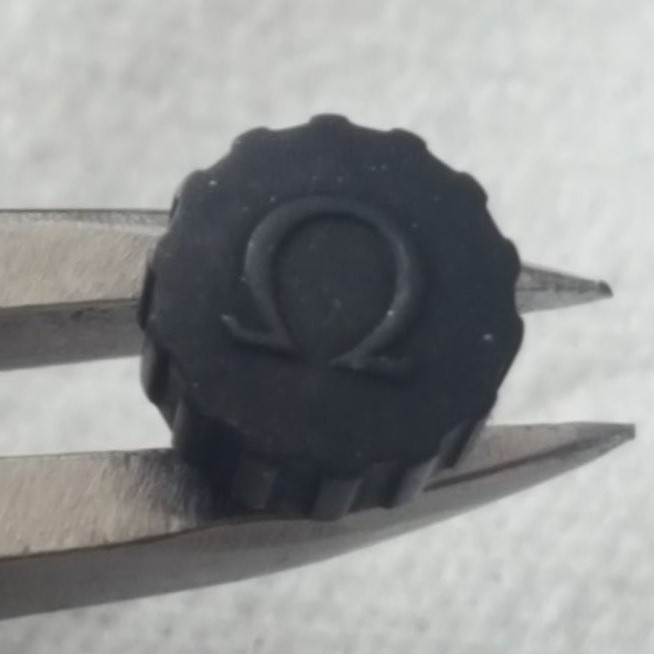 Omega Screw Down Crown, Black Threaded Part Number 42093