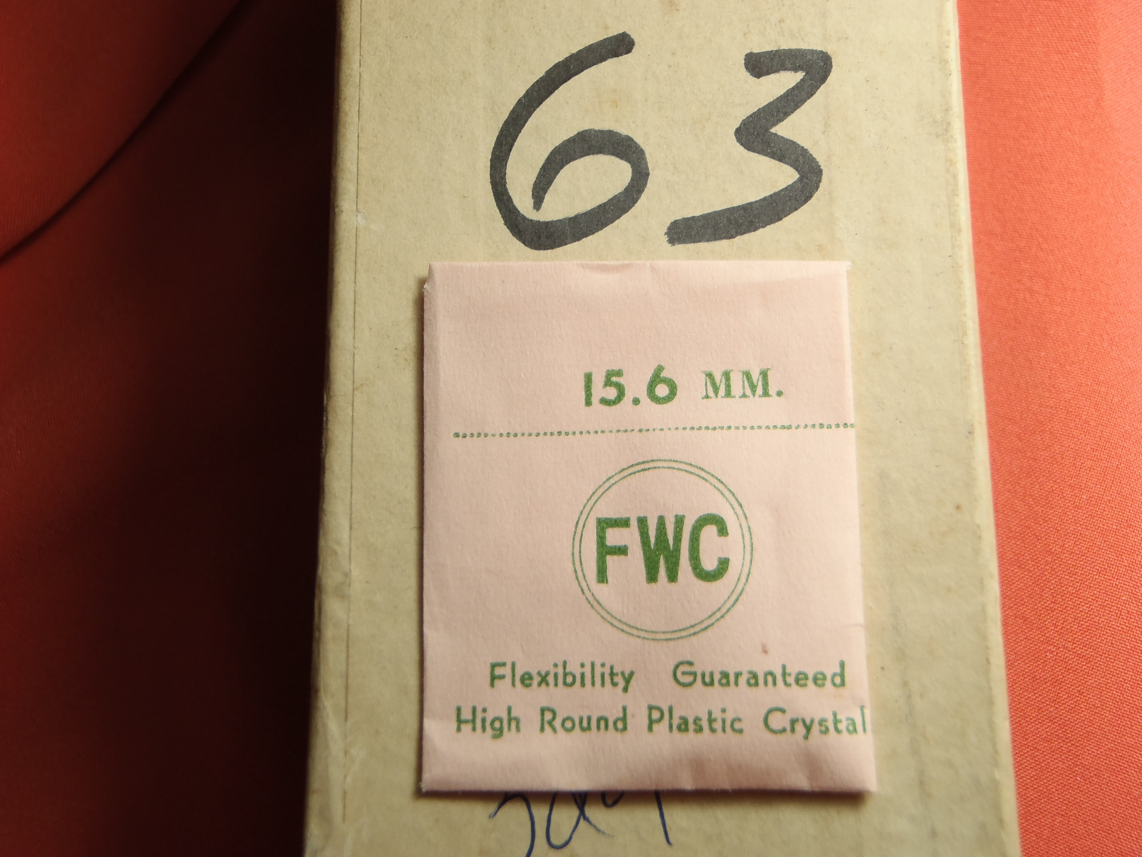 FWC Diamond Round inside Facet High Round Plastic Watch Crystal 15.6 MM Lot 63