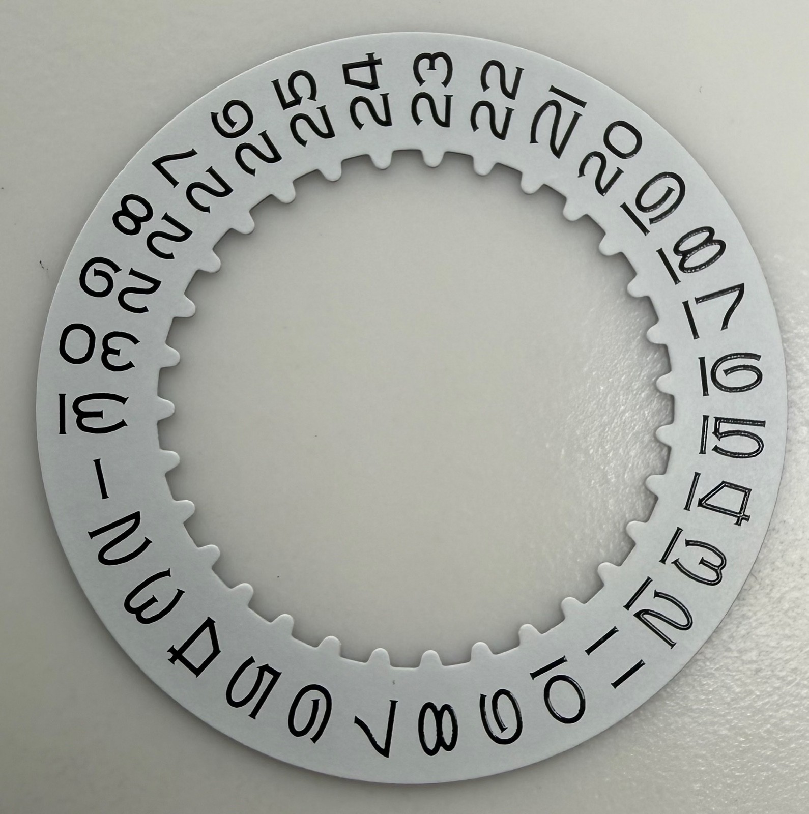 Genuine Rolex 3135 3155 White Date Disc Date Wheel Black Numerals OEM