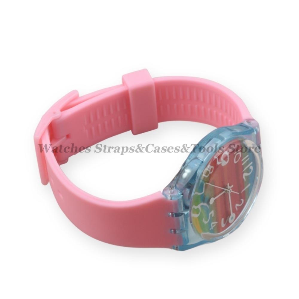 Soft Silicone Watch Band for Swatch 16mm 17mm 19mm 20mm Rubber Strap Sports Repl
