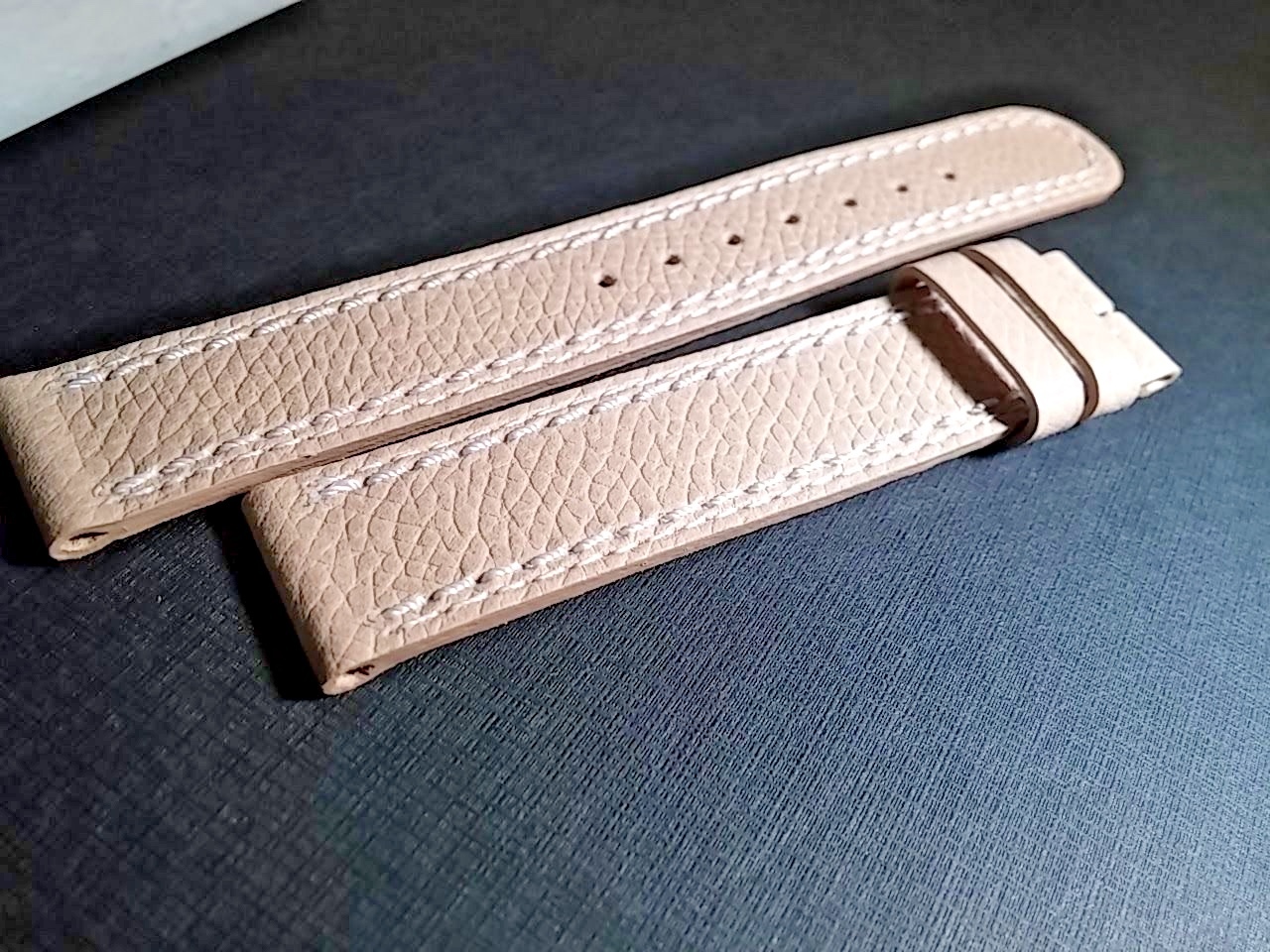 COBRA Band 16/15.5mm, TAN, double stitch, Brand NEW watch strap, Genuine Leather