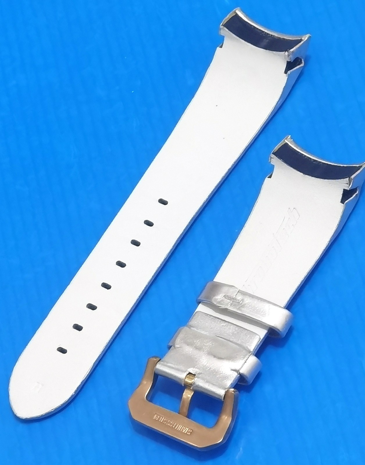 chronotech watch synthetic buckle strap silver curved size 24mm