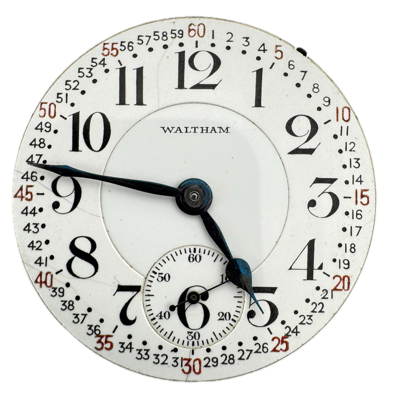 Antique 16s 1913 Waltham Mechanical Railroad Pocket Watch Movement Crescent St.
