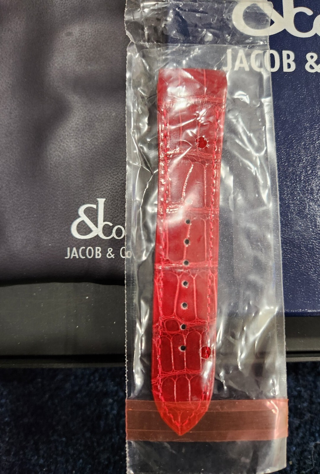 New Jacob & Co. Red Genuine Ghost Alligator Leather Watch Band Strap (ONLY ONE)