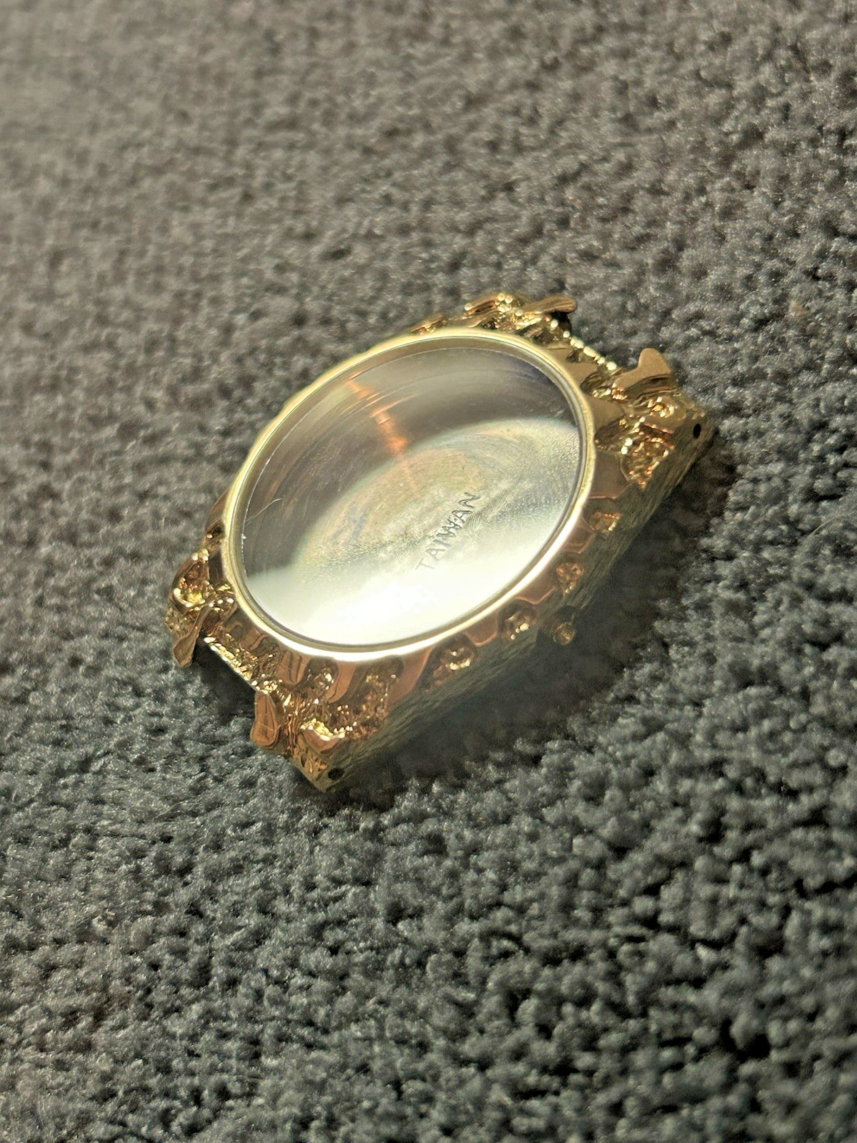 Vintage Elgin Gold Nugget 32mm Stainless Steel Back Empty Case For Parts – AS IS