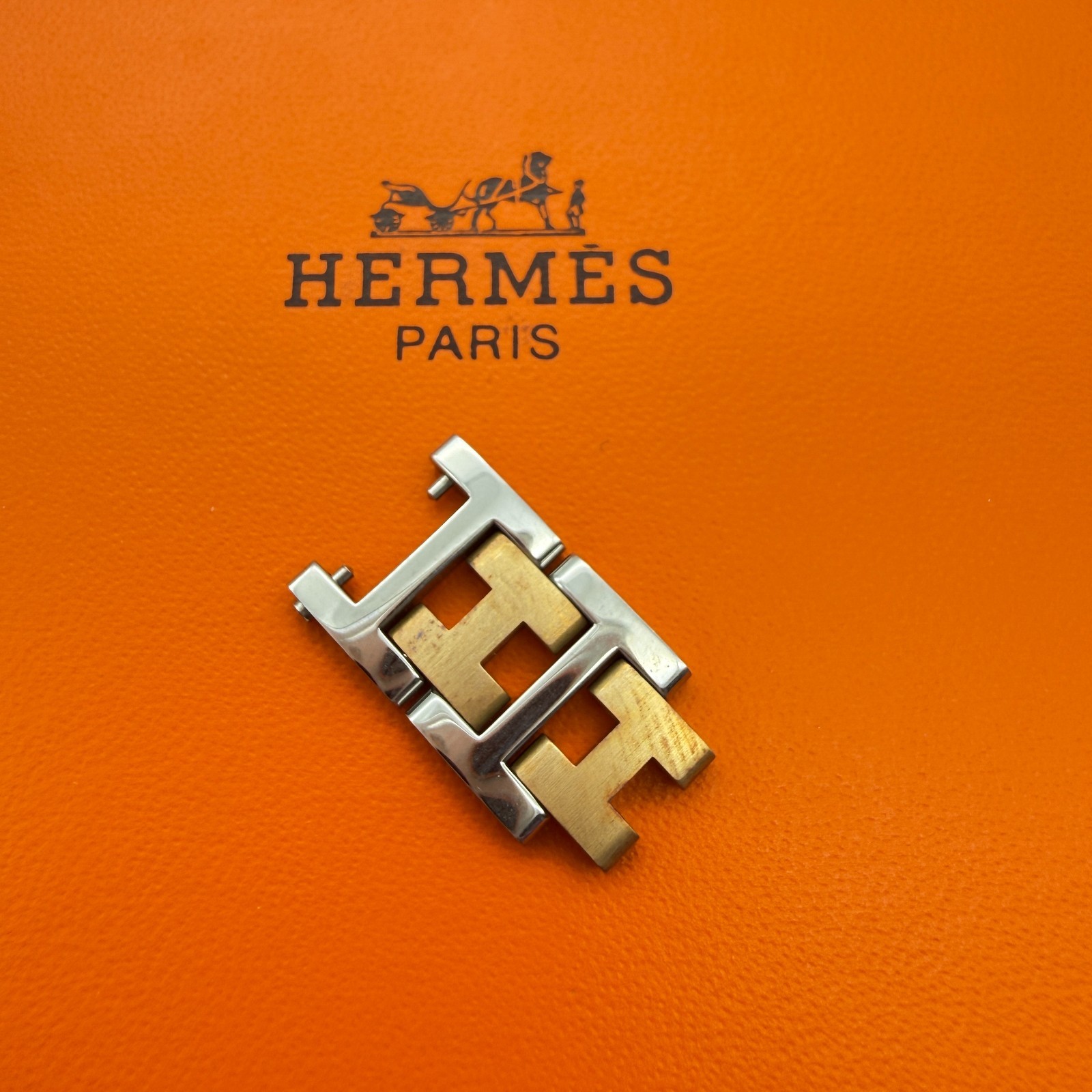 HERMES Clipper Watch 2Link 12mm Genuine Gold SS