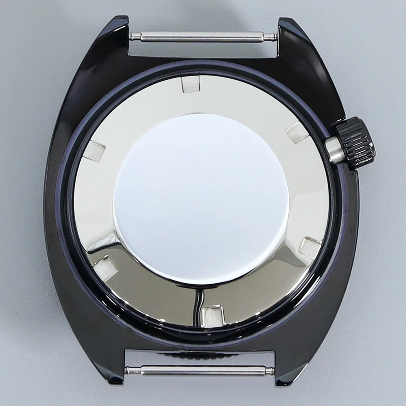 41mm Turtle PVD Black Watch Case Stainless Steel Sapphire Glass For Seiko NH35