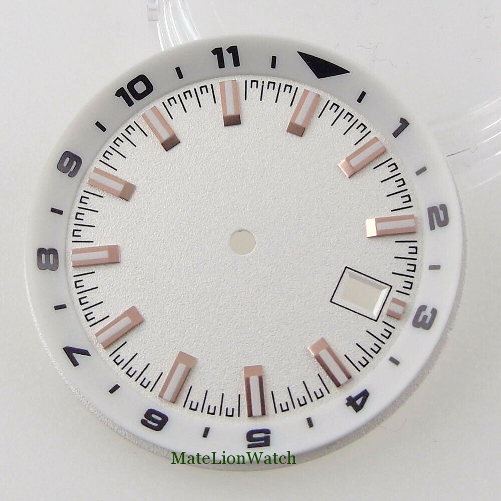 36.6mm Watch Dial+Hands Spare Parts Fit For NH35 NH35A Date Window Chapter Ring