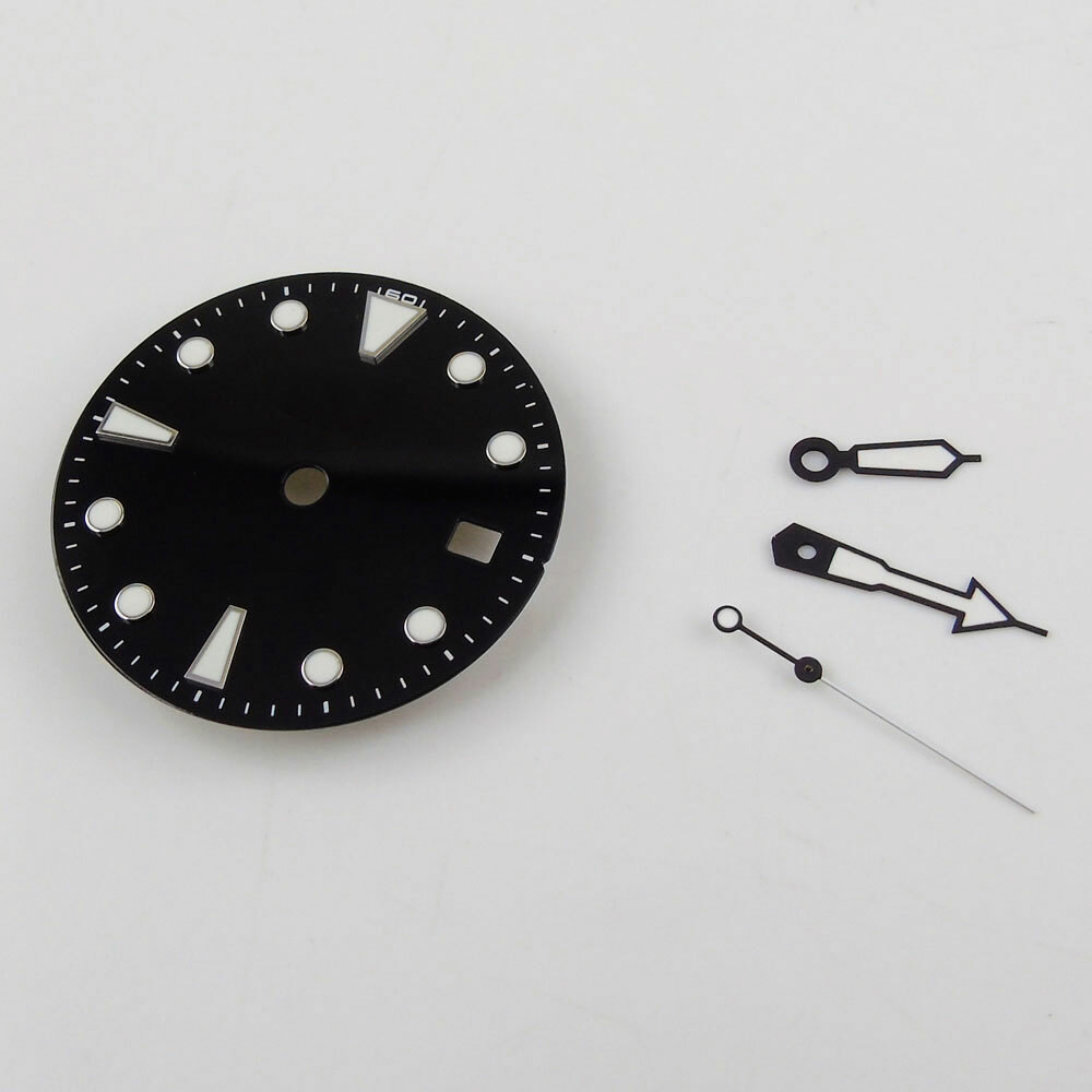 28.5mm Black Watch Dial+Watch Hands For Miyota 8215 821A 8205 DG 2813 NH35 NH36