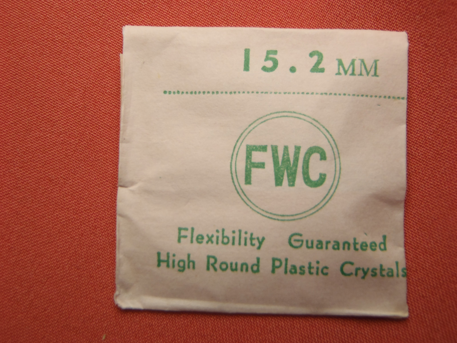 FWC HIGH ROUND Diamond Edge PLASTIC WATCH CRYSTAL 15.2 MM NOS