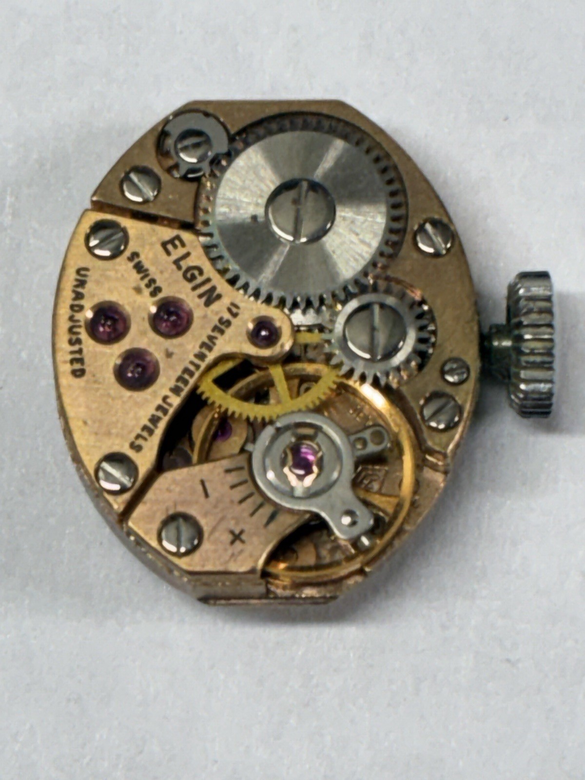 Elgin Swiss 17 Jewels Mechanical Manual Watch Movement Lot – Brass Steel