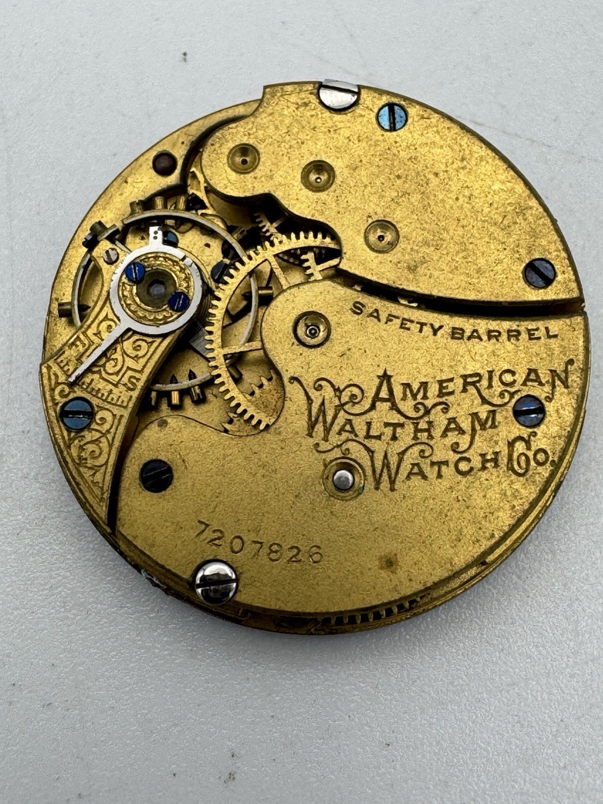 Vintage Waltham 0s 7J Model 1891 Pocket Watch Movement For Parts Or Repair