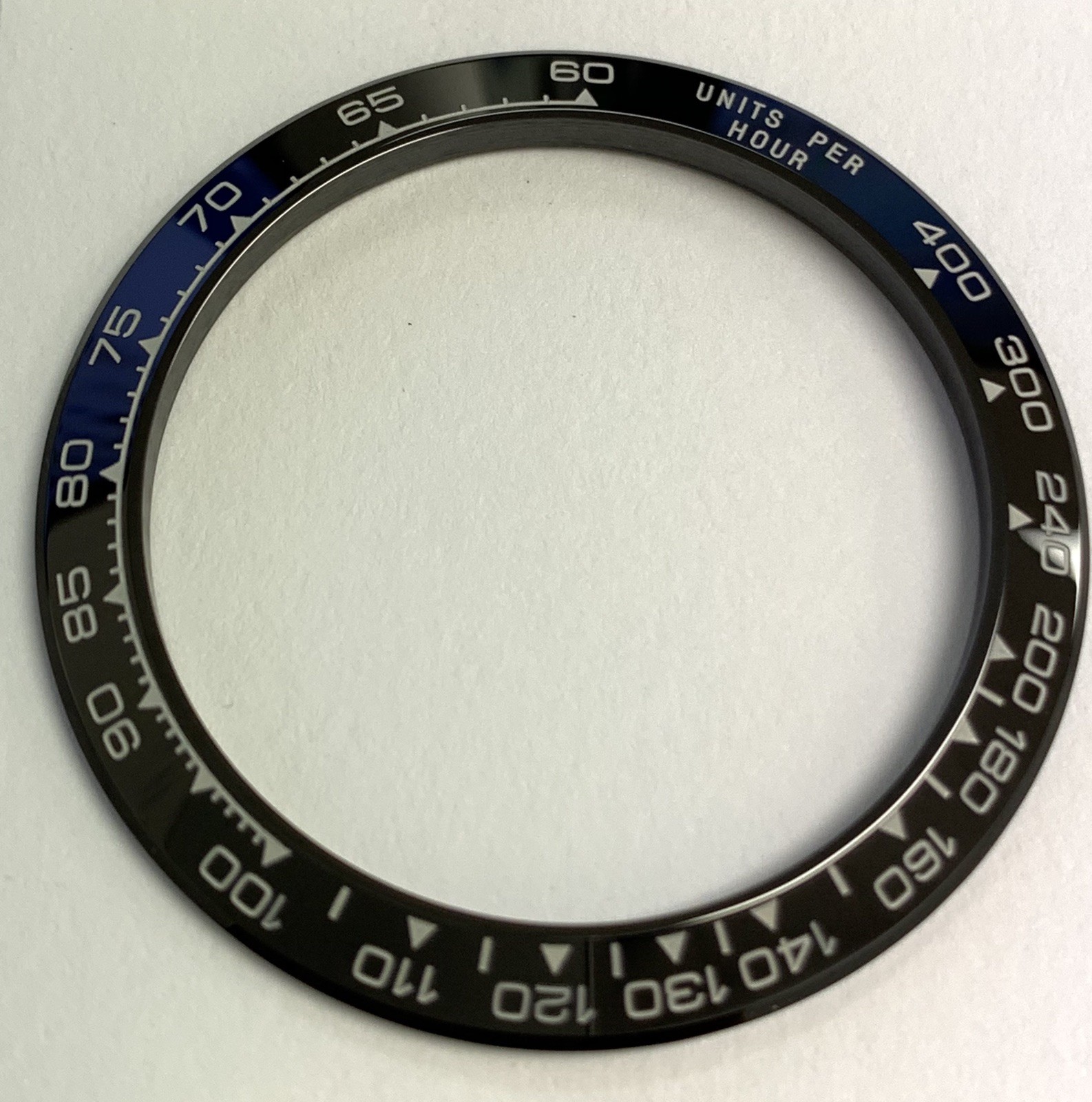 CERAMIC BEZEL FOR ROLEX DAYTONA IN BLACK W/ WHITE ENGRAVED 4 ALL DAYTONA MODELS