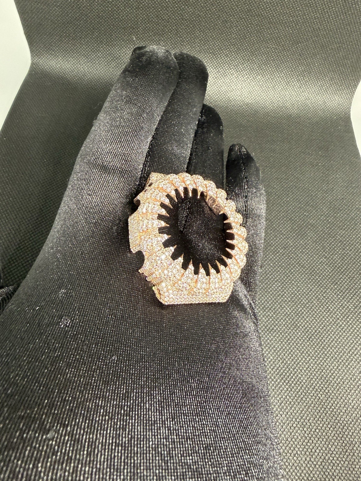 VVS Moissanite Iced Bezel For Casio G Shock GA-2100 Rose Gold Spike Bust Down