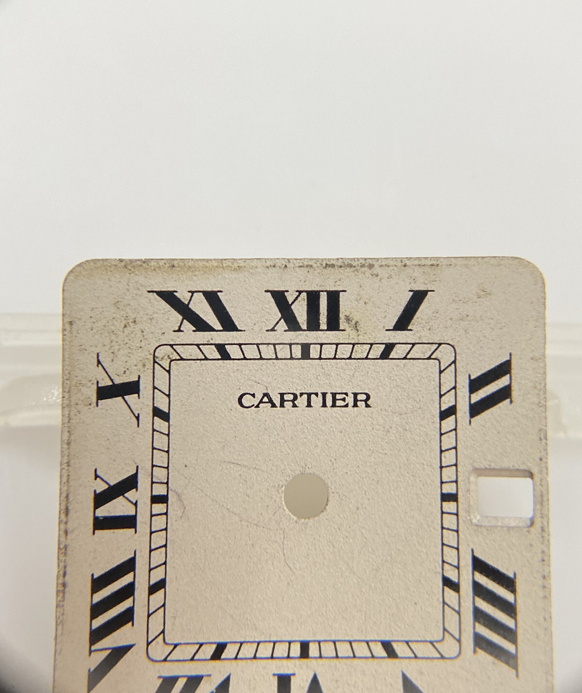 Original Cartier Santos Cream White Roman Numeral 18.6mm Date @3 Square Dial