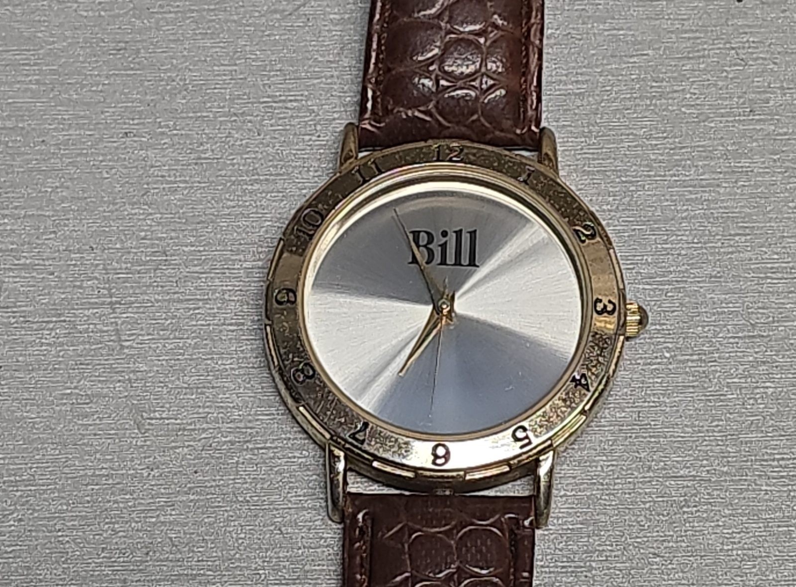 Milan MLN1019 Bill Quartz Watch Brown Faux Leather Strap Japan Movement