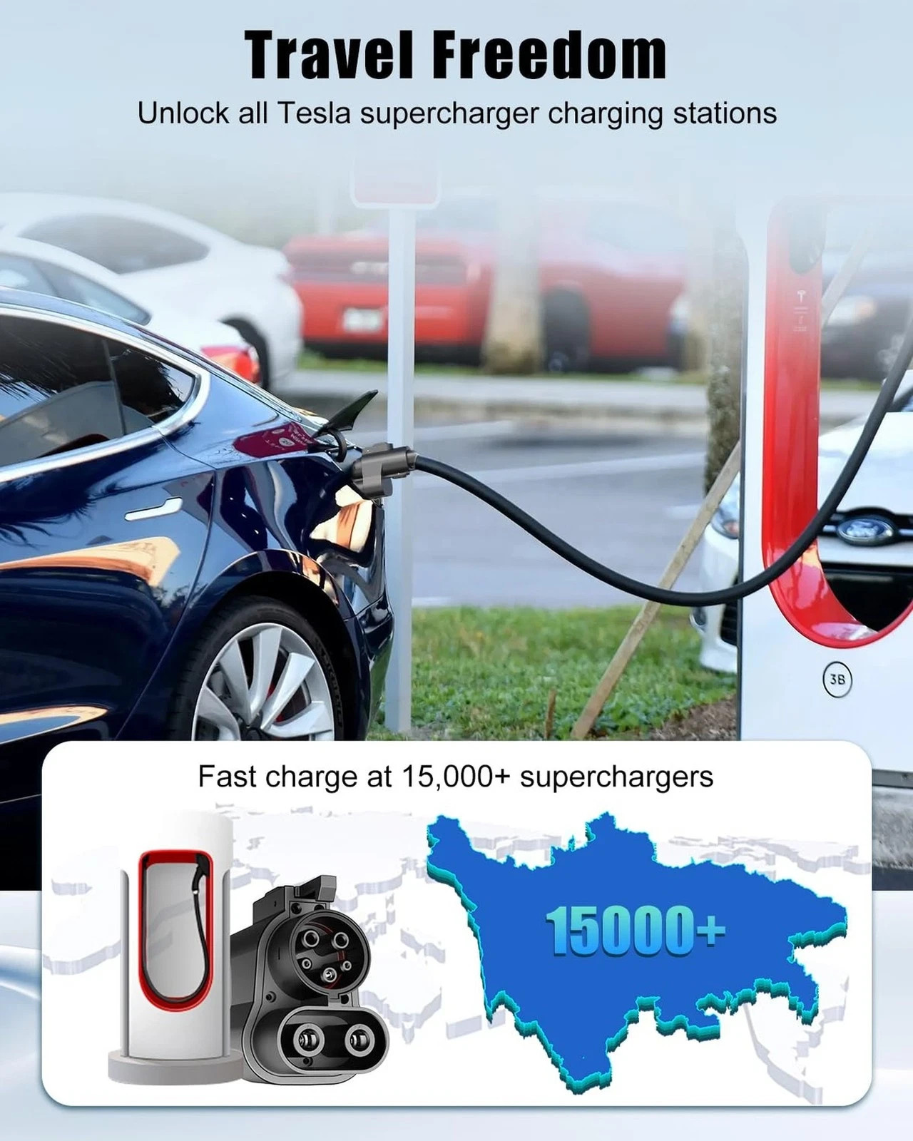 NACS to CCS1 Tesla Supercharger Adapter | NACS DC Chargers to CCS1 Adapter | …