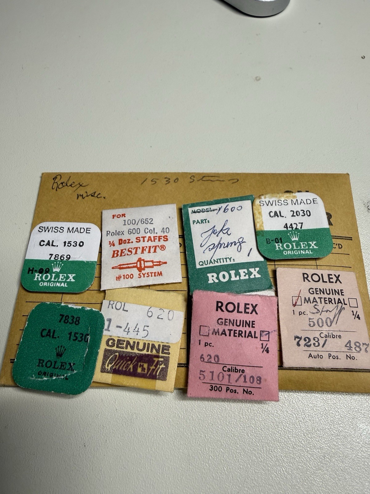 Rolex Crystals and Parts Lots for Watch Movement Repair