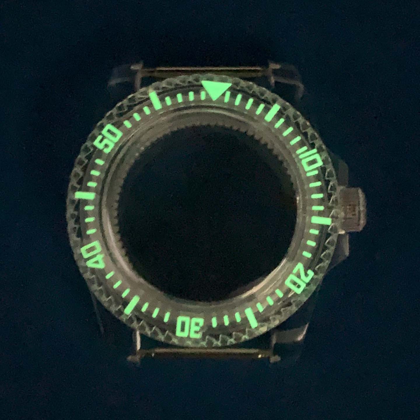 40mm Luminous Acrylic Crystal Transparent Mod Watch Case For NH35 NH36 Movement