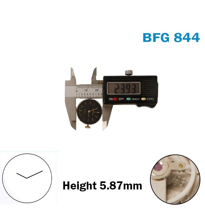 BFG 844 Swiss Manual Winding Movement, 2 Hands, 17 Jewel, With Swiss Star-Dial.
