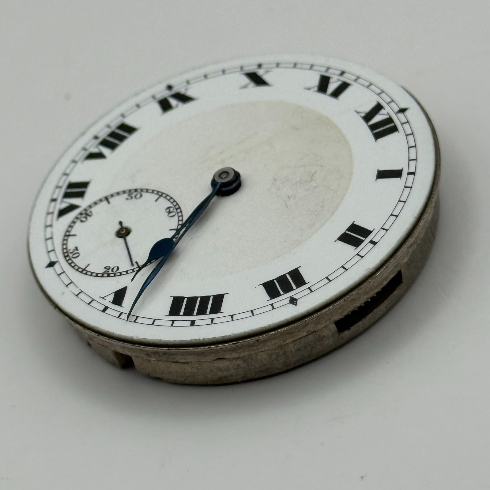 Fleurier Pocket Watch Movement Open Face Sub Seconds 7 Jewels 2 Adj Parts 41mm