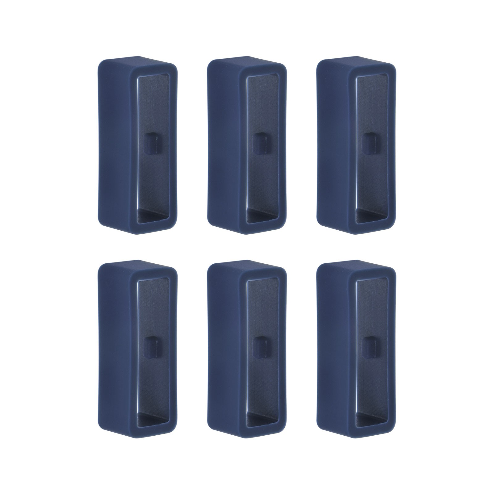 6pcs Watch Strap Loop Fastener Rings 20mm Rubber Watch Holder Keeper Navy Blue