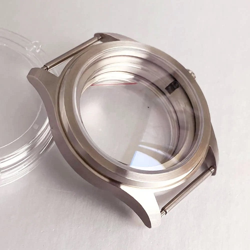 38mm Stainless Watch Case Sapphire crystal for ST1701 Movement 32mm Dial Parts