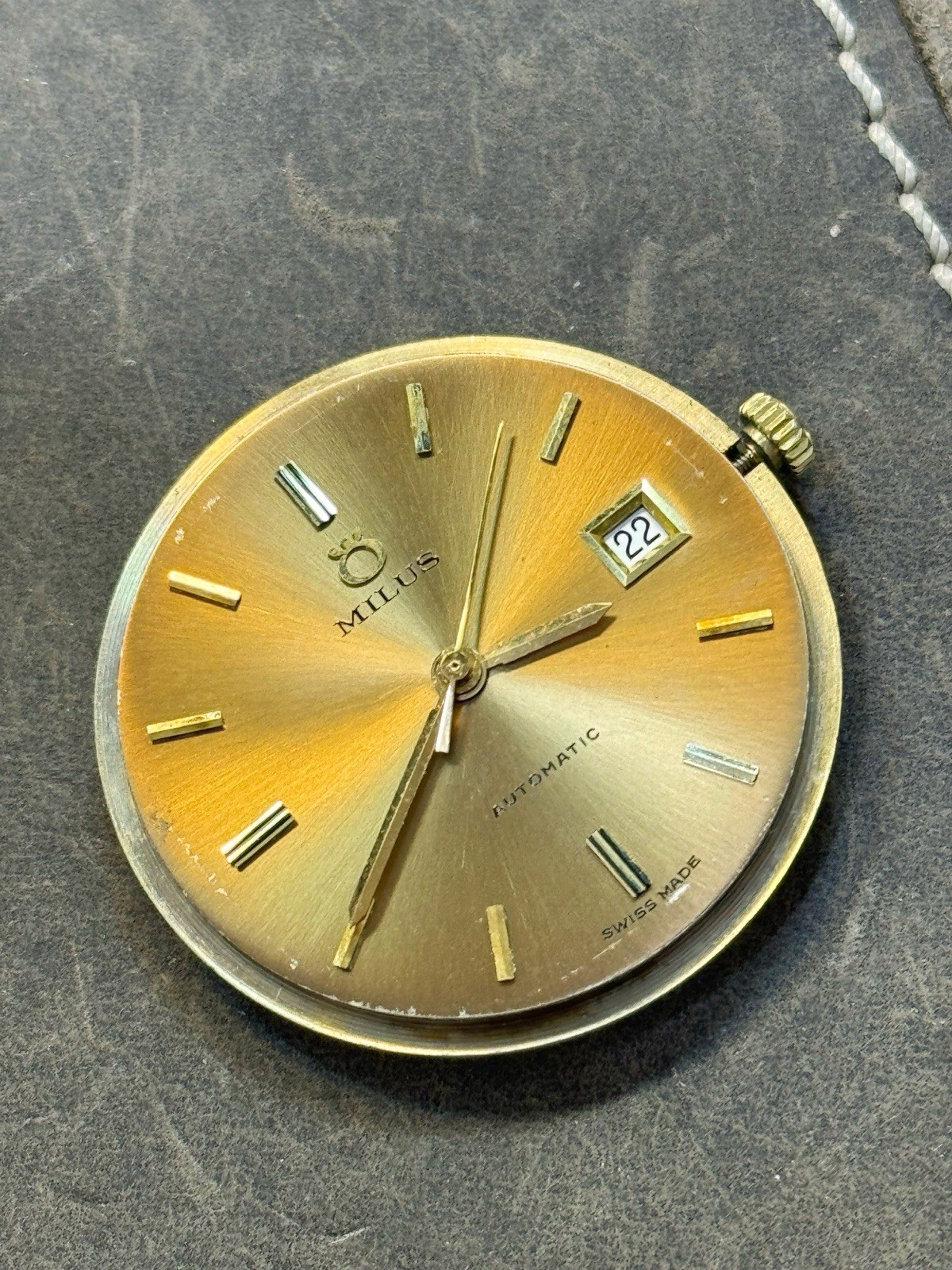 Vintage Milus Automatic Cal 522 Wrist Watch Movement Parts Working