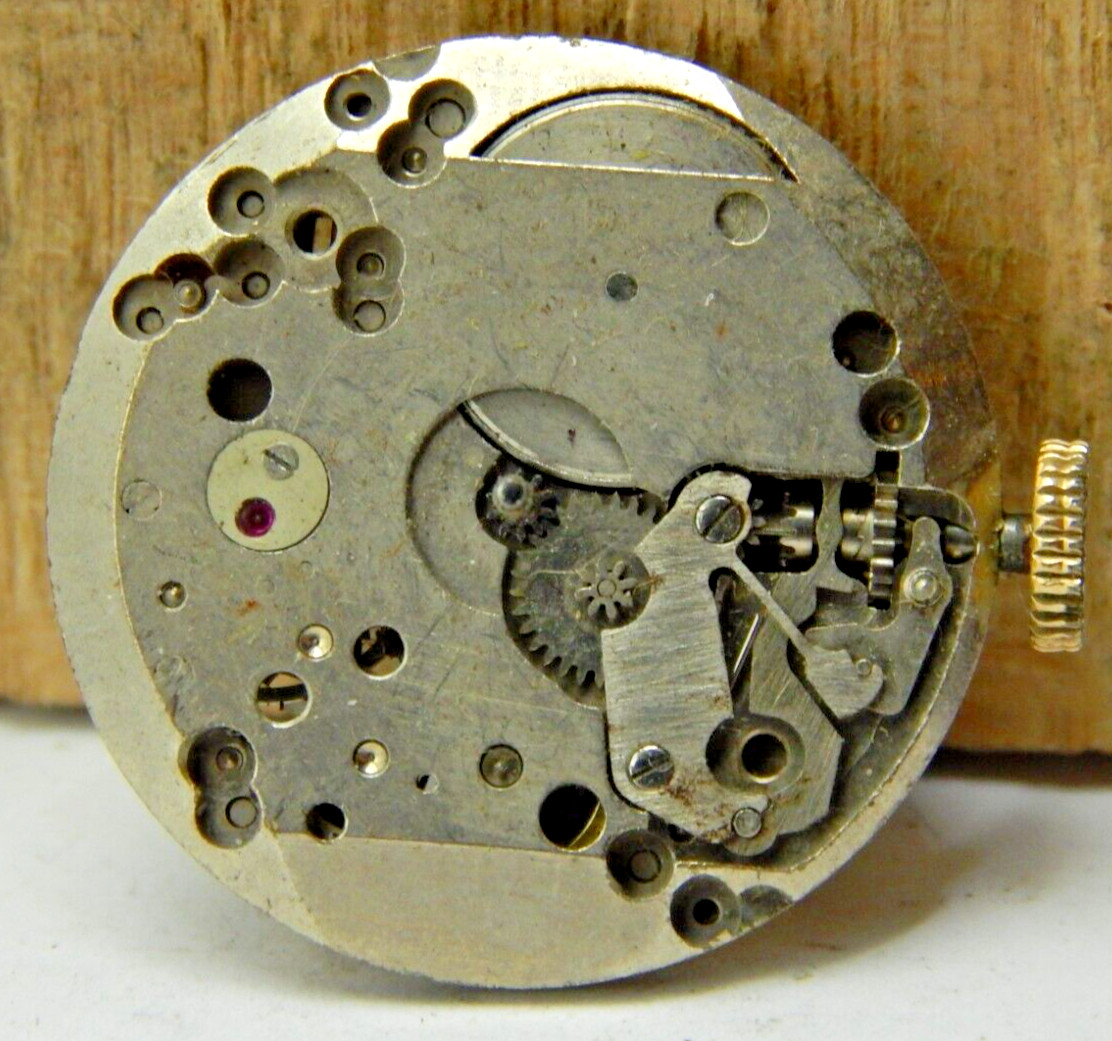 Vintage 1952 Westfield 10ZC 7 jewel men’s wrist watch movement with crown & stem