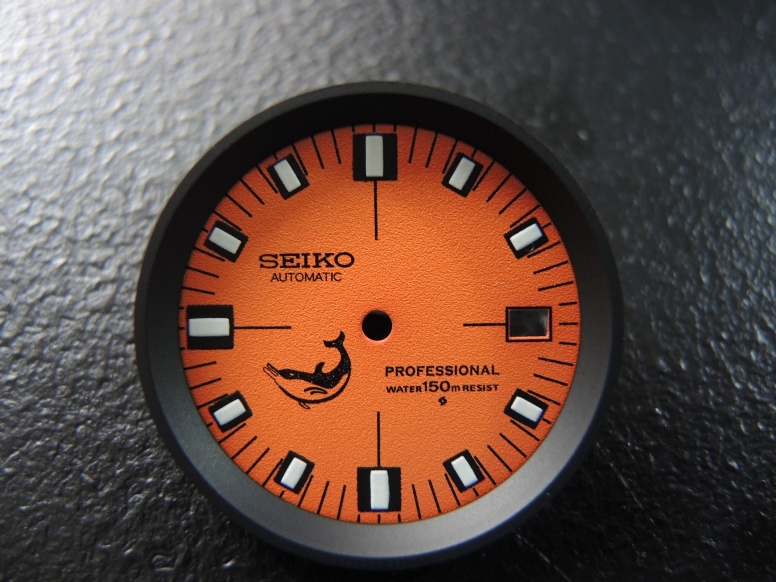 NEW ORANGE DOLPHIN DIAL W/ BLACK CHAPTER RING LARGE DIVERS 7002-7001/700J WATCH