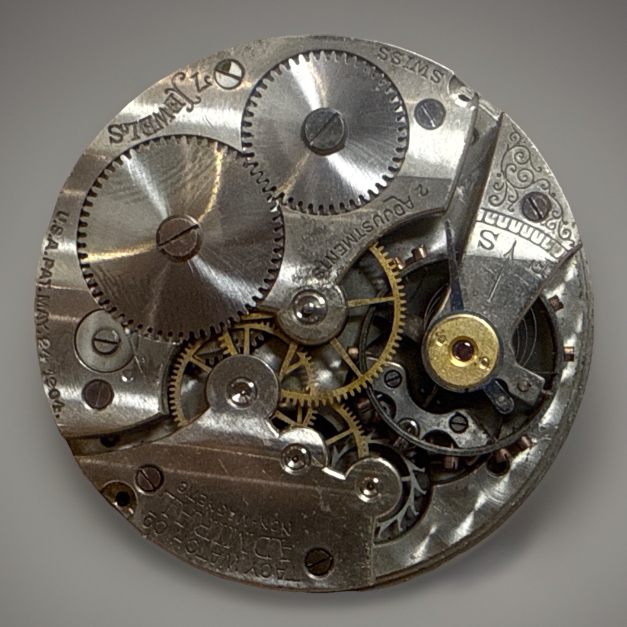 Admiral Non-Magnetic Swiss Pocket Watch Movement Dial 7J Cal 1204 ⌚️ Tacy Watch