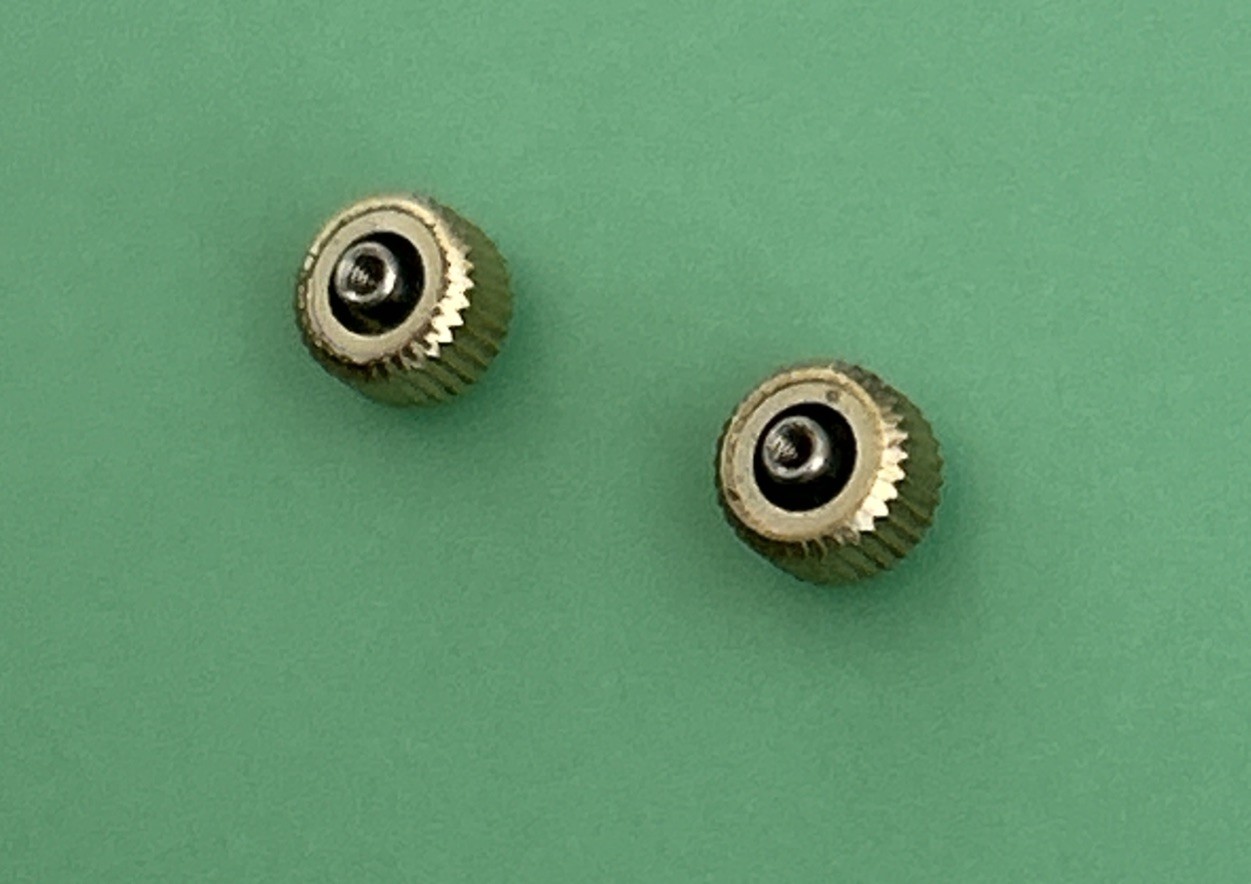 Zodiac Watch Crowns – Gold Toned – 3.99mm dia. – 3.36 mm thick – Exc. Cond.