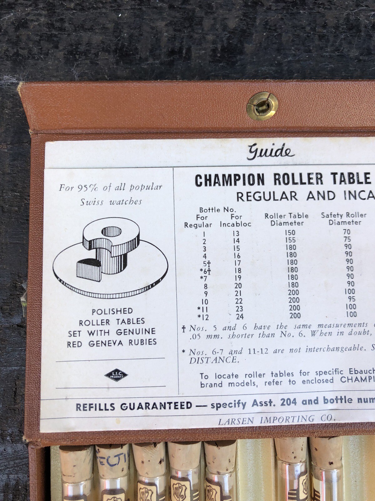 Vintage Champion Roller Assistant Jewel Assortment for Watches No. 204