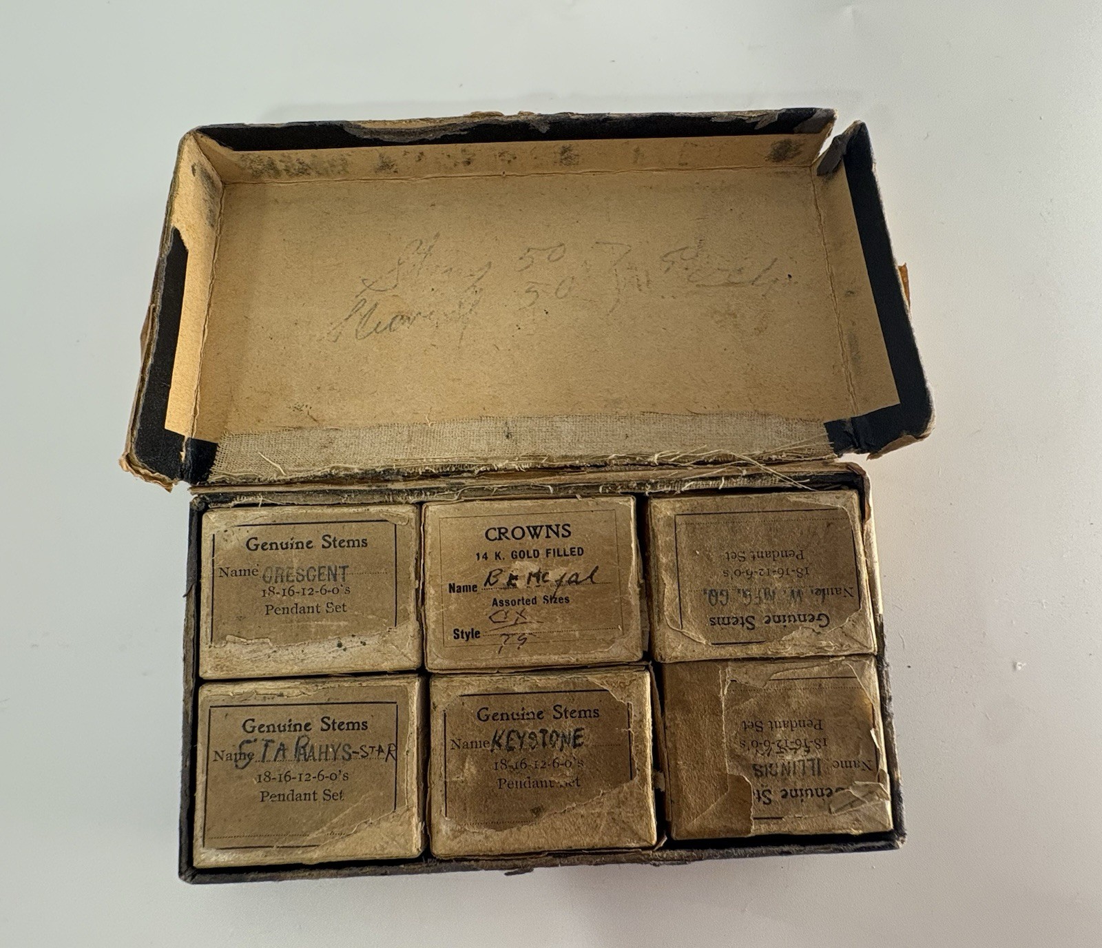 Vintage Lot Of Assorted Watch Brand Replacement Stems, Sleeves and 14k GF Crowns