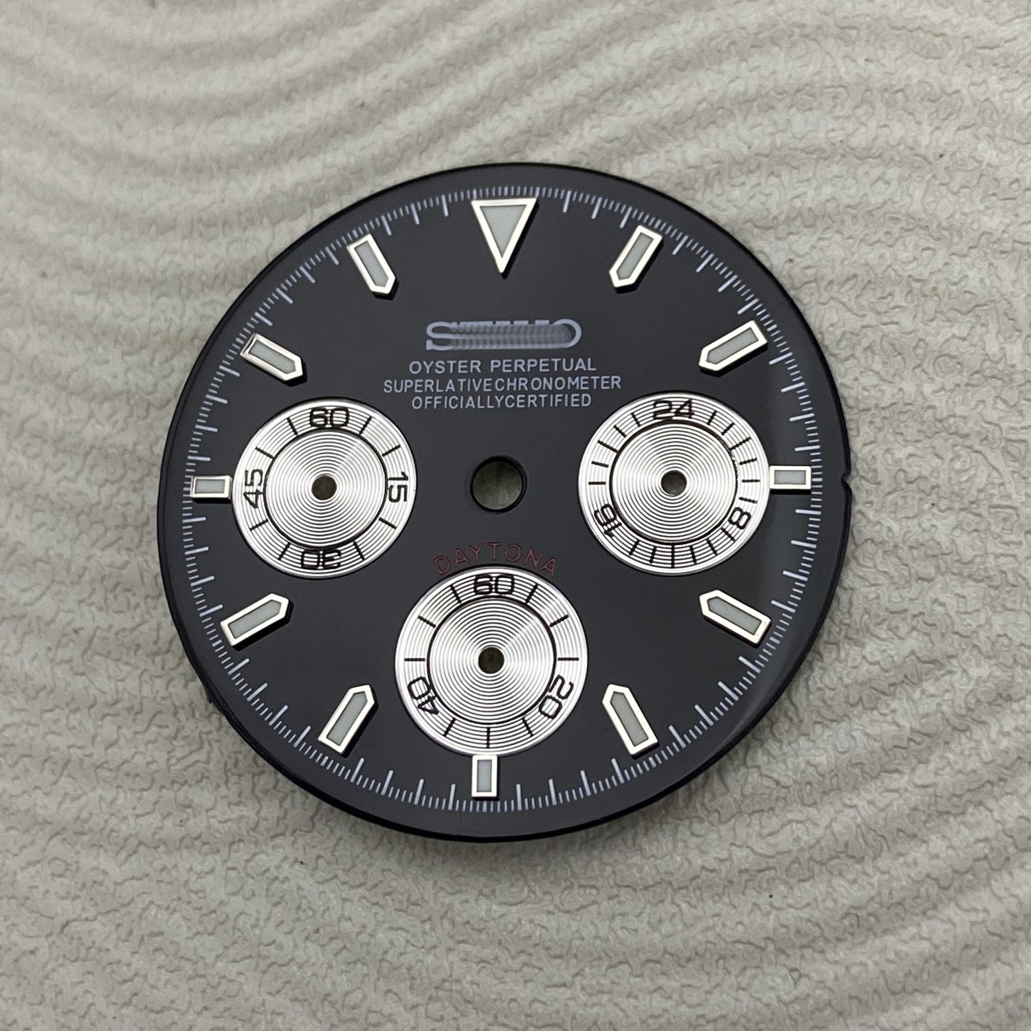 29.5mm Enamel Multi-functional Watch Dial Green Lume for Vk63 Movement Parts